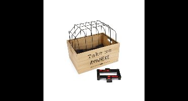 Beeztees Houten Fietsmand Journey met Draadkap 45 x 33 x 45 cm