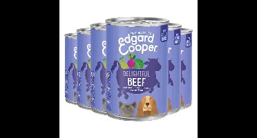 6x Edgard&Cooper Blik Vers Vlees Hondenvoer Rund 400 gr