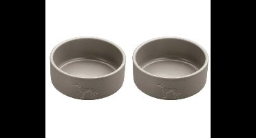 Hunter - 2 x Dog bowl ceramic Osby 550 ml, taupe