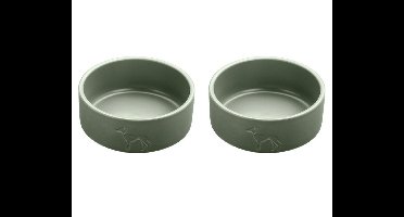 Hunter - 2 x Dog bowl ceramic Osby 550 ml, khaki