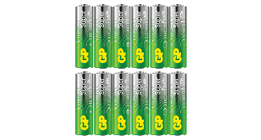 GP - Super Alkaline AA Batteries, 15A/LR6, 1.5V, 12-Pack