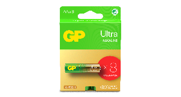 GP - Ultra Alkaline Battery, Size AA, 15AU/LR6, 1.5V, 8-pack