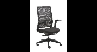 Bureaustoel met mesh rugleuning in zwart incl. armleuning_verstelbare stoel