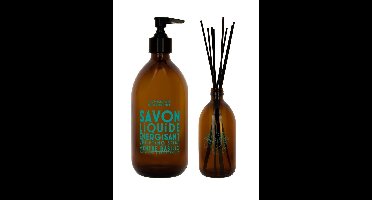 COMPAGNIE DE PROVENCE - Liquid Marseille Soap Mint Basil 300 ml + COMPAGNIE DE PROVENCE - Fragrance Diffuser Mint Basil 220 ml