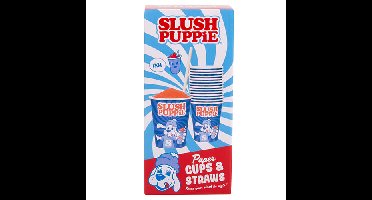 Slush Puppie Paper Cups (x 20) & Straws