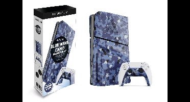 Maxx Tech PS5 Slim Faceplates + Controller Faceplates - Blue Wave Camo