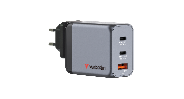 Verbatim - GNC-65 GaN Charger 3 Port 65W USB-A/USB-C