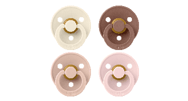 BIBS - Pacifier Colour 4 PACK - Ivory/Blush/Woodchuck/Blossom - Size 2