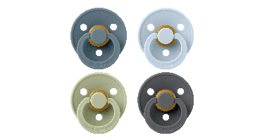 BIBS - Pacifier Colour 4 PACK - Petrol/Sage/Baby Blue/Iron - Size 2