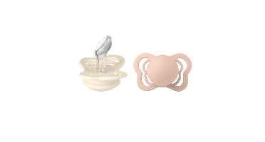 BIBS - Pacifier Couture 2 PACK - Ivory/Blush - Size 1