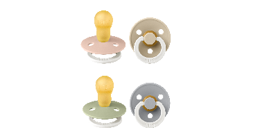 BIBS - Pacifier Colour 2 PACK - Blush /Vanilla GLOW&Sage/Cloud GLOW - Size 3