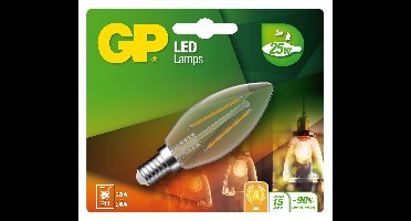 GP - LED Lamp Filament Mini Candle, E14, 2W (25W), 250lm