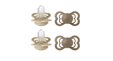 BIBS - Pacifier Supreme 2 PACK - Vanilla/Dark Oak - Size 2 (Bundle)