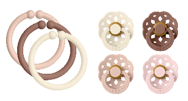 BIBS - Pacifier Boheme 4 PACK - Size 2&Loops 12 PACK - Bundle