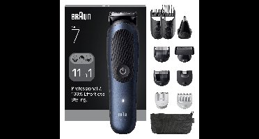 Braun - All-in-One Series 7, 11in1 Grooming Kit, ProBlade, AutoSense, AIO7540 - Black / Deep Blue