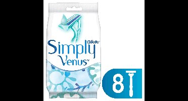 Venus - Simply Venus 2 - Wegwerpscheermesjes voor Dames - Wit/Blauw