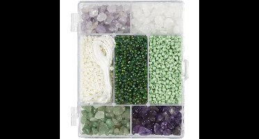 Creativ - Creatieve Box sieraden, Kristallen, afm 2,6-10 mm, gatgrootte 0,8-1,2 mm, diverse kleuren, 1 doos