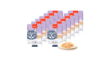wanpy - 12 x  Retort Pouch Chicken&Crab 85g - 1020gr total