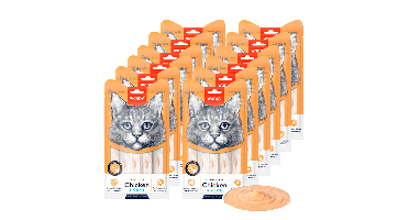 Wanpy - 12x Cat Creamy Lickable Treat Chicken&Crab 70g (5x14g) - Bundle