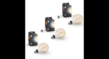 Philips Hue - 3x E27 Filament G125 Globe - Warm White - Bundle