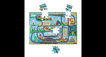 Melissa & Doug - Floor Puzzle & Play Set Race Track
