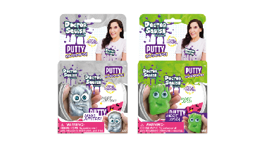 Doctor Squish - 2x Putty Buddies 50g - Green&Silver