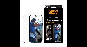 PanzerGlass - Screenprotector met Zwarte Rand - iPhone 17 Pro Max - Ultra-Wide Fit met FastFit in-a-box