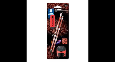 Staedtler - NORIX Pencil Set,  2 pencils, eraser and sharpener - Red  (181 SBK2-2)