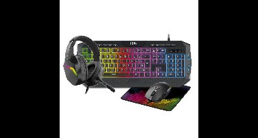 Freaks And Geeks - 4 in 1 Pack QWERTZ Keyboard+Mouse+Mousepad+Headset (RGB)