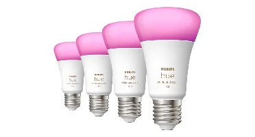 Philips Hue– 4 x E27 Slimme Lampen – 6,5W – White&Colour Ambiance– Dimbare LED