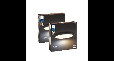 Philips Hue Aurelle Ronde Paneel Zwart 21W– 2-pack White Ambiance