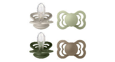 BIBS - Pacifier Supreme - Sand/Sage/Hunter Green/Dark Oak - Size 2