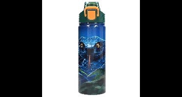 Dino World - Adventure World Drinking Bottle - Blue-Green with Striking Orange Details - 600 ml