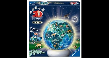 Ravensburger - 3D puzzel bal nachtlampjes Aarde met dierenmotieven