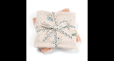 Done by Deer - Burp cloth 2-pack Celebration - Powder - 65 x 65 cm