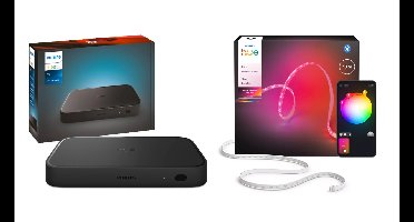 Philips Hue Sync Box Gen 2 + Flux Ultra Bright LED Strip 10 m – Large-Scale Lighting Bundle