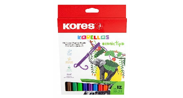 Kores– Conical Tip Markers – 12 Pack (729043)