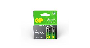 GP - Ultra Plus Alkaline Battery, Size AA, 15AU/LR6, 1.5V (4-pack)
