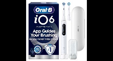 Oral B - iO6 Electric Toothbrush - White - 2 Brush Heads, Premium Travel Case