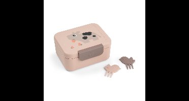 Done by Deer - Tiny lunch box with snack picks Tiny farm - Powder - 13 x 11 x H 6 cm