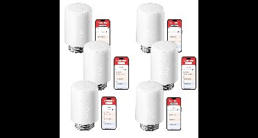 SwitchBot Slimme Radiatorthermostaat (6 Pack)– Verwarmingsregeling voor het Hele Huis