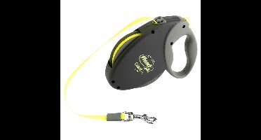 flexi Rollijn Neon Giant Tape Leash, zwart-neongeel, Maat: M