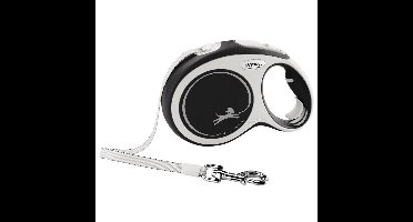 flexi Rollijn New Comfort Tape Leash, zwart, Maat: M 5m