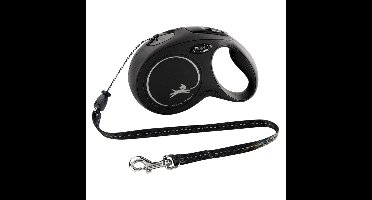 flexi Rollijn New Classic Cord Leash, zwart, Maat: S 8m