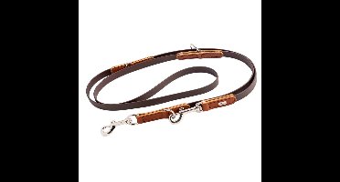 HUNTER Verstelbare hondenlijn Wolmar, chocoladebruin/cognac, Maat: 16/200