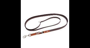 HUNTER Traploos verstelbare hondenlijn Wolmar, chocoladebruin/cognac