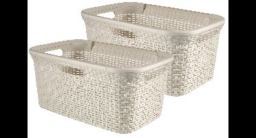 Curver style wasmand 45 liter vintage wit 2 stuks