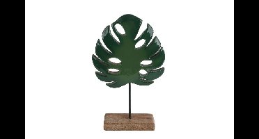 Sculptuur Monstera groen/naturel mango