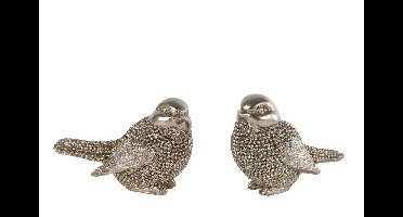 Sculptuur Vogeltje glinster goud a2 polystone