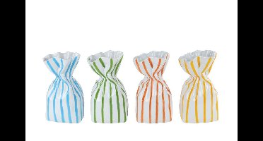 Vaas Stripe* oranje/geel/blauw/groen a4 aardewerk